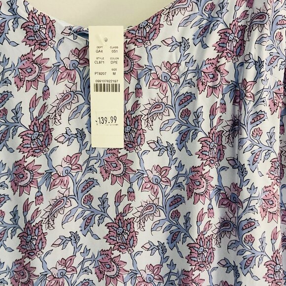 J. Crew NWT Tiered dress in dusty periwinkle block print Size Medium - Picture 10 of 10